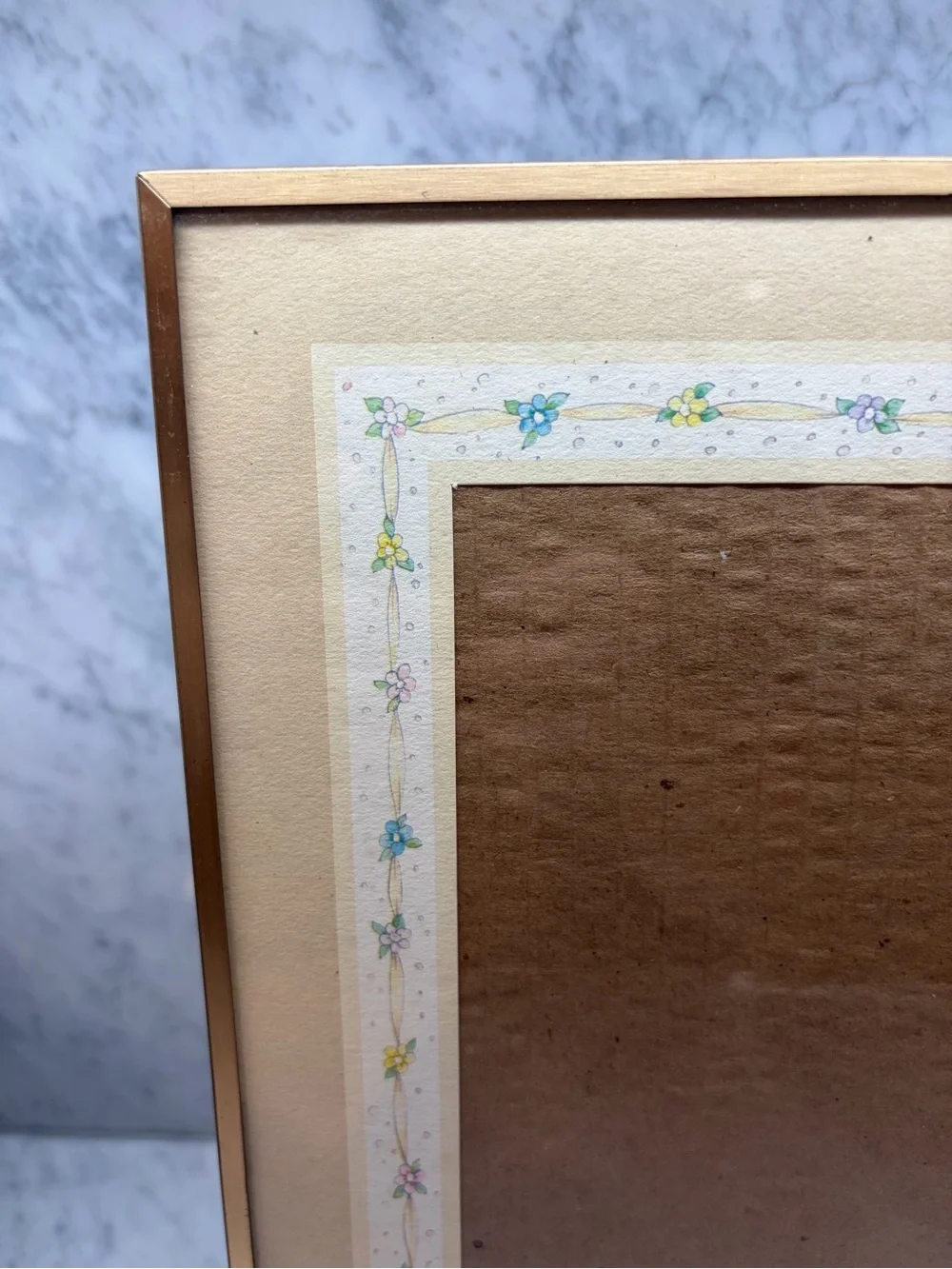 Vintage 1980s 1990s Gold Tone Floral Picture Frame 8x10 Cottagecore Decor